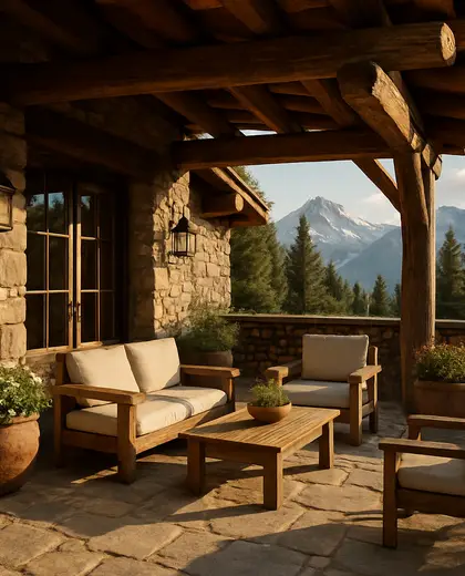 rustic salon — patio (alpine)