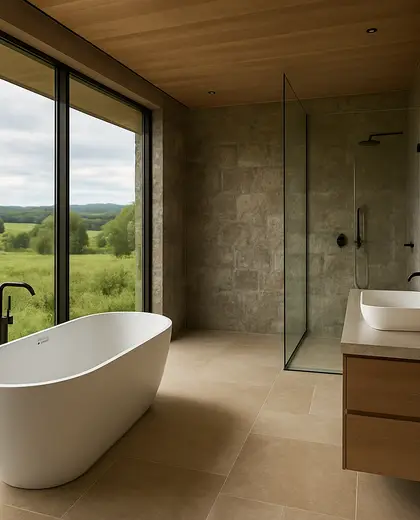 modern house — bathroom (rural)