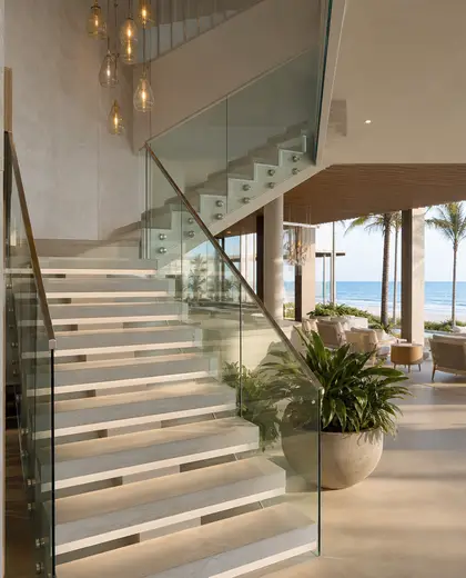 contemporary hotel — staircase (beach)