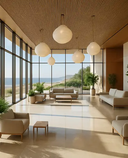 contemporary hotel — main hall (coastal)