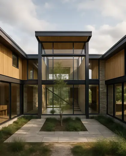 modern house — atrium (rural)
