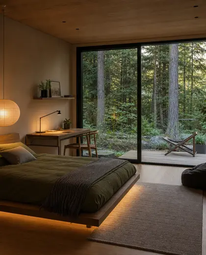 japandi backyard — youth bedroom (forest)