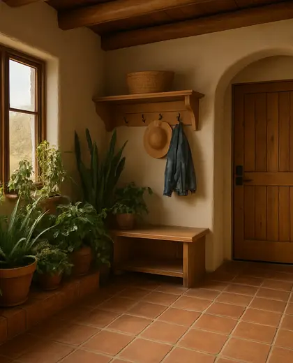 southwestern indoor garden — mud room (rural)