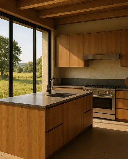 modern house — kitchen (rural)