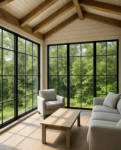 modern farmhouse — sunroom (forest)