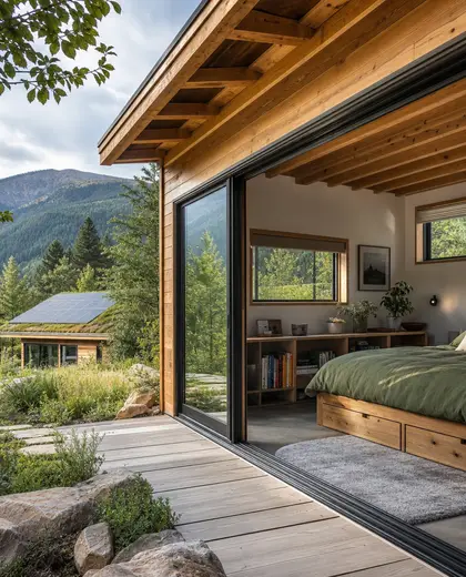 sustainable yard — youth bedroom (mountain)