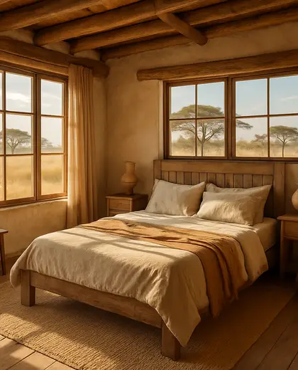 rustic farmhouse — bedroom (savanna)