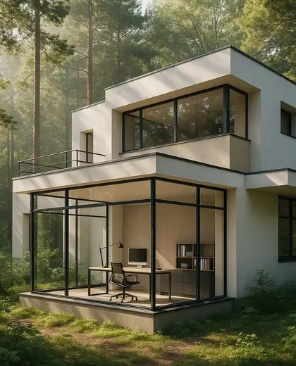 bauhaus house — home office (forest)