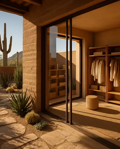 sustainable yard — dressing room (desert)