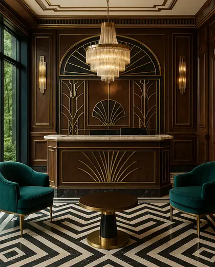 art deco salon — reception (forest)