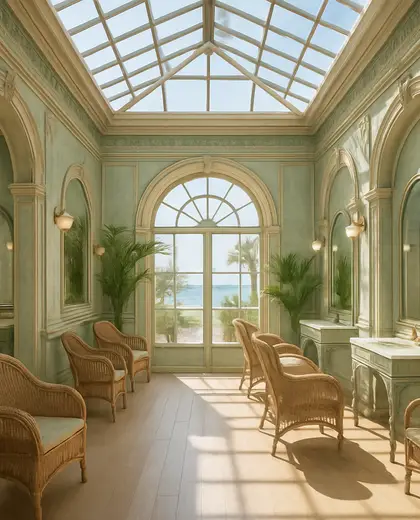 vintage salon — atrium (coastal)