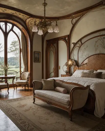 art nouveau salon — master bedroom (rural)