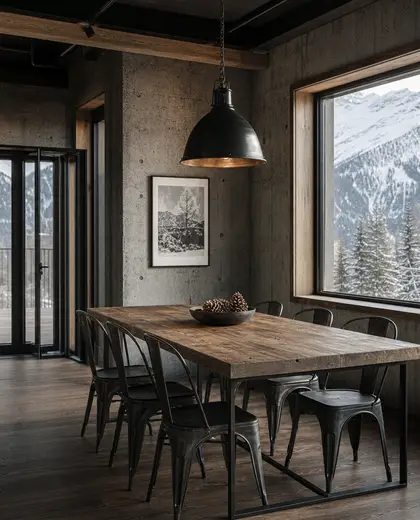 industrial home — informal dining room (alpine)