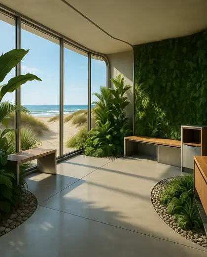 futuristic indoor garden — mud room (beach)