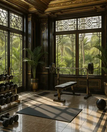 art deco house — training room (tropical)