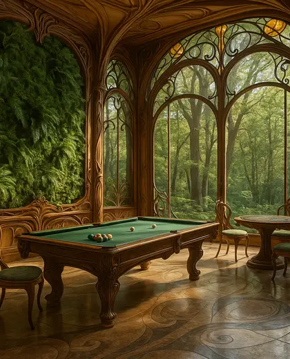 art nouveau vertical garden — game room (forest)