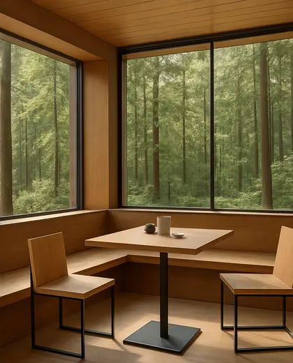 bauhaus house — breakfast nook (forest)