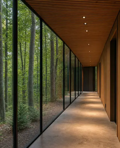 modern public space — hallway (forest)