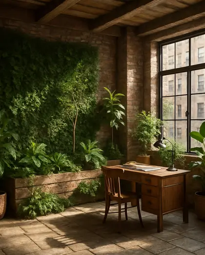 rustic indoor garden — home office (urban)