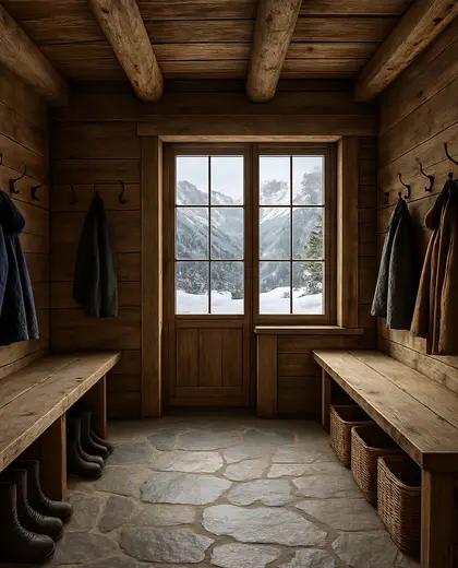 rustic hotel — mud room (alpine)