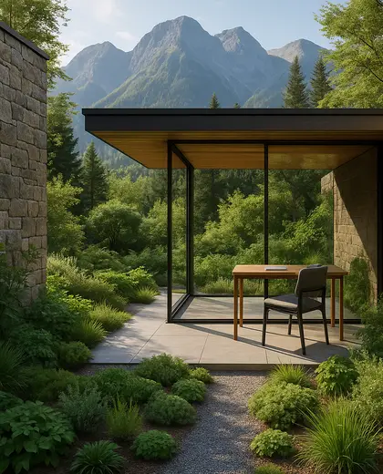 modern garden — study (mountain)