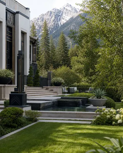 art deco home — garden (alpine)