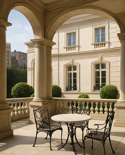 neoclassical house — patio (urban)