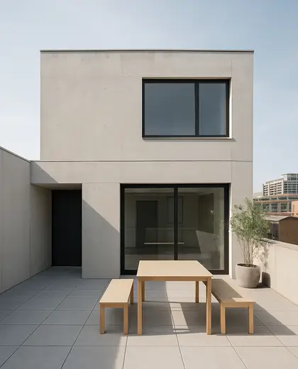 minimalist house — terrace (urban)