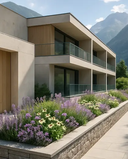 minimalist apartment — flower bed (mountain)