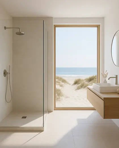 minimalist house — bathroom (beach)