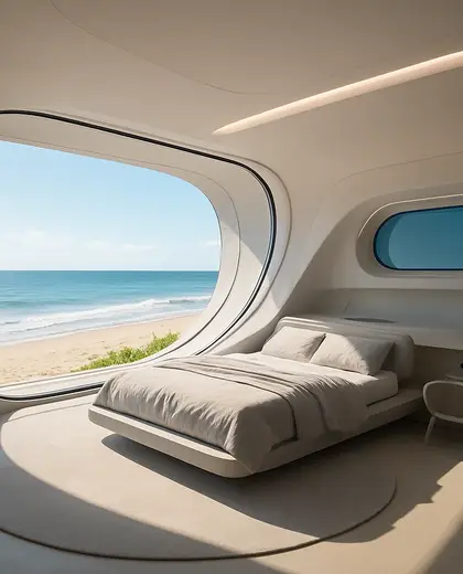 futuristic house — youth bedroom (beach)