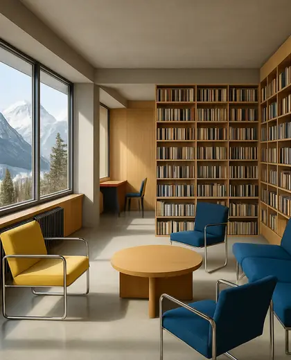bauhaus apartment — library (alpine)