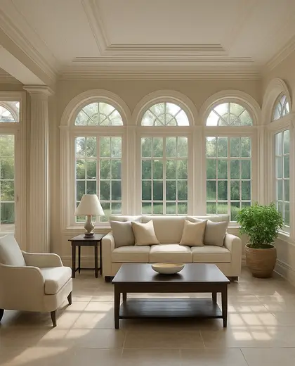 neoclassical home — sunroom (space)