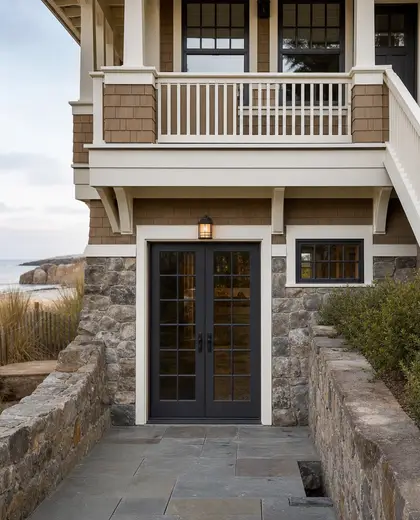craftsman facade — basement (beach)