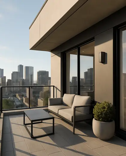 modern house — balcony (urban)