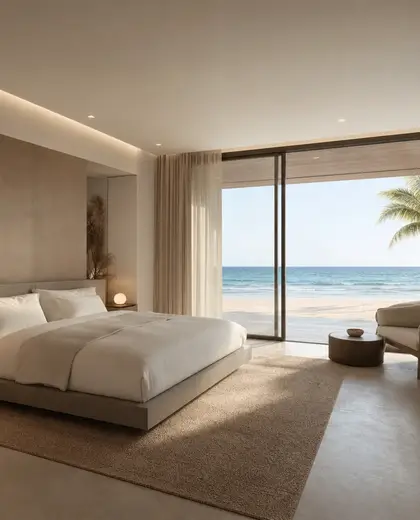 minimalist casino — master bedroom (beach)