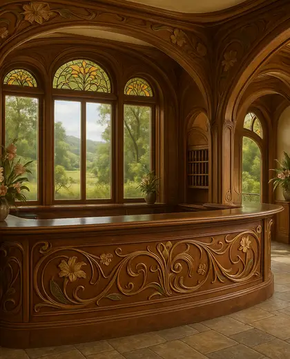 art nouveau hotel — reception (rural)