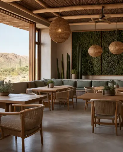 sustainable hotel — breakfast nook (desert)