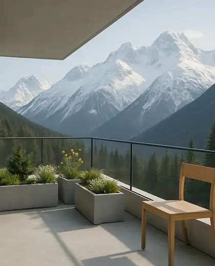 minimalist garden — balcony (alpine)