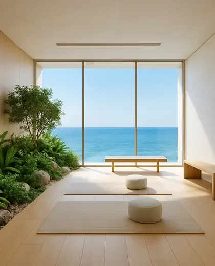 minimalist indoor garden — training room (ocean)