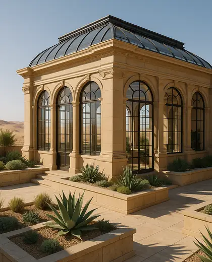 neoclassical rooftop garden — sunroom (desert)