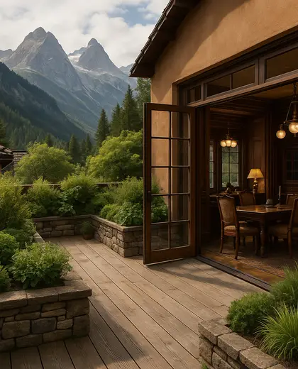 vintage rooftop garden — dining room (alpine)