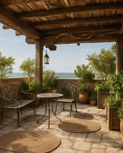 rustic rooftop garden — room (coastal)