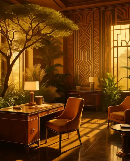 art deco indoor garden — study (savanna)