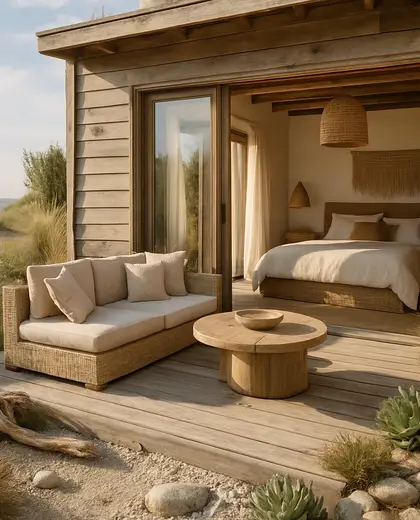 rustic yard — bedroom (coastal)