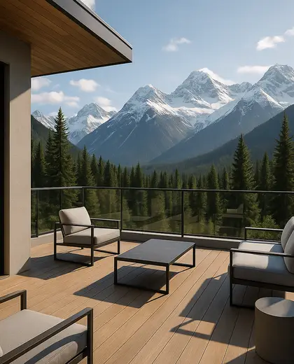 modern condo — deck (alpine)