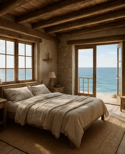 rustic building — bedroom (ocean)