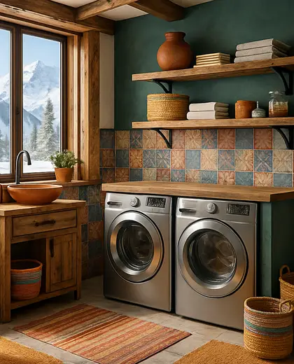 eclectic home — laundry room (alpine)
