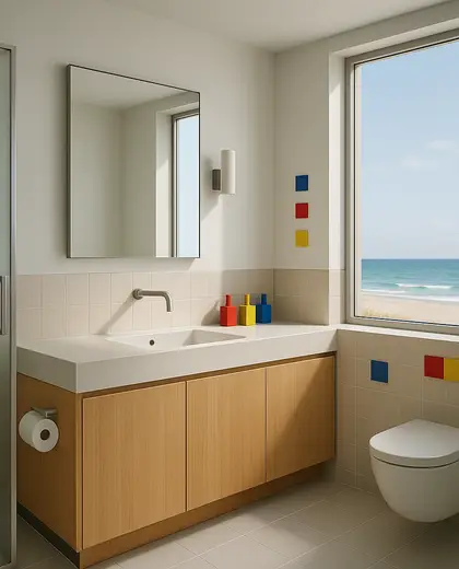bauhaus condo — rest room (coastal)