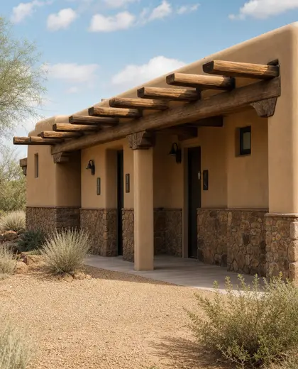 southwestern facade — rest room (rural)